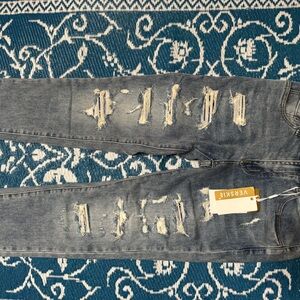 Versace Gray Distressed Jeans